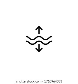 Archimedes principle vector icon in linear, outline icon isolated on white background