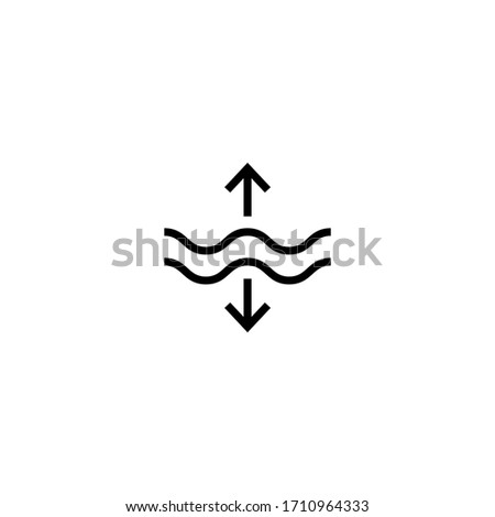 Archimedes principle vector icon in linear, outline icon isolated on white background