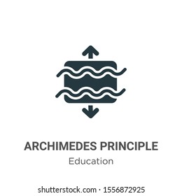 Archimedes principle vector icon on white background. Flat vector archimedes principle icon symbol sign from modern education collection for mobile concept and web apps design.