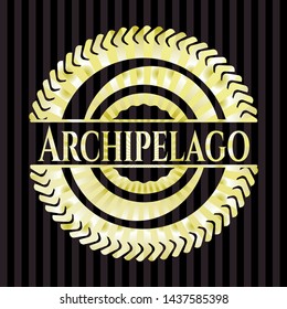 Archipelago gold badge or emblem. Vector Illustration. Detailed.