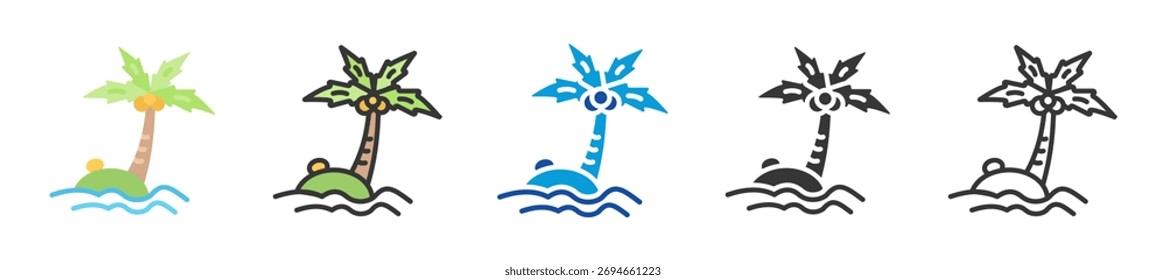 arquipélago ícone definir multi estilo coleção vários