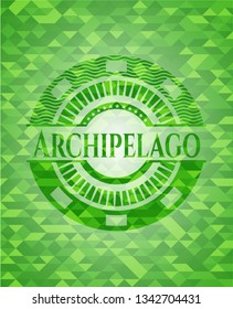 Archipelago realistic green mosaic emblem