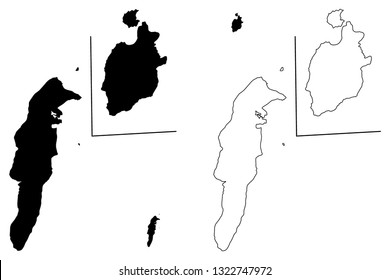 Archipelago of San Andres, Providencia and Santa Catalina (Colombia, Republic of Colombia, Departments of Colombia) map vector illustration, scribble sketch San Andres y Providencia map