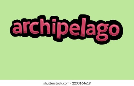 ARCHIPELAGO writing vector design on a green background very simple and very cool