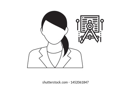 architech icon on white background. Simple element illustration from People concept. architech working icon symbol design.