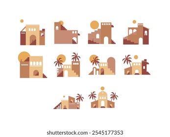 Architechtural Boho Art Element Set 