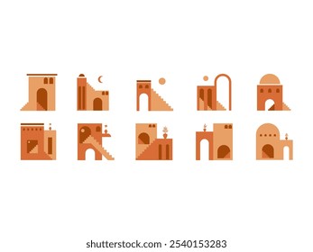 Architechtural Boho Illustration Element Set 