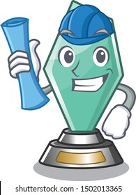 Architect acrylic trophy isolated with the mascot