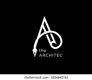 architect agency vector logo design. Letter A icon symbol sign