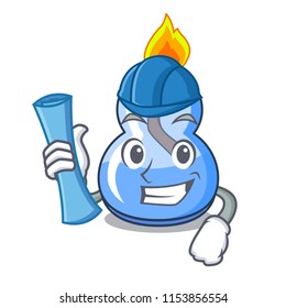 Architect alcohol burner character cartoon