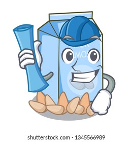 Architect almond milk isolated in the mascot