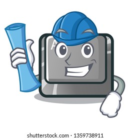 Architect alt button isolated with the mascot