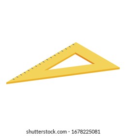Icono de regla angular de arquitecto. Isométrico del icono vectorial de la regla de ángulo del arquitecto para el diseño web aislado en fondo blanco