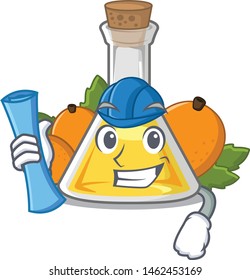 Architect apricot oil isolated with the mascot