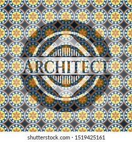Architect arabesque emblem background. arabic decoration.