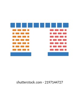 Arquitecto, arquitectura, icono de ladrillo. Gráficos vectoriales simples modificables.