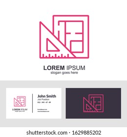 Architect And Architecture Vector Line Logo. Build And Engineer Icon. Real Estate And Construction Business Card Template.