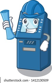 Architect ATM machine in the cartoon shape