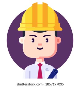 Architect avatar job and profession. Pixel perfect vector icon graphic.