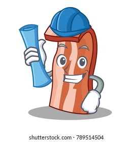 Architect bacon character cartoon style