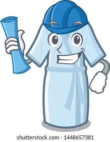 Architect bathrobe is placed above mascot table