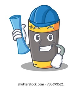 Architect battery character cartoon style