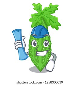Architect bitter melon gourd on shape cartoon
