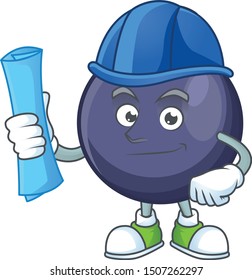 Architect blackcurrant fruit of cartoon character shape.