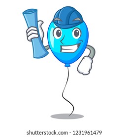 Architect blue balloon character on the rope