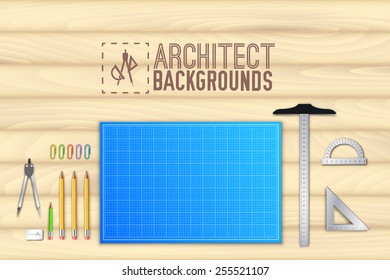 Architect blueprint build plan background