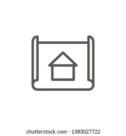 Architect blueprint design vector icon. Simple element illustration from UI concept. Architect blueprint design vector icon. Real estate concept vector illustration.