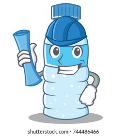 Architect bottle character cartoon style