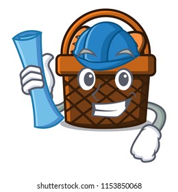 Architect bread basket character cartoon