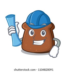 Architect brown bread character cartoon