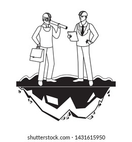 architect builder with engineer characters