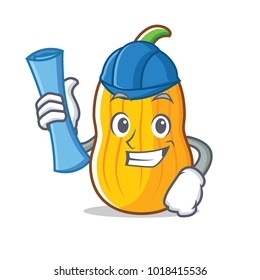 Architect butternut squash character cartoon