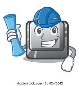 Architect button F isolated in the mascot