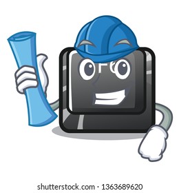 Architect button f6 isolated in the mascot