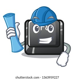 Architect button f8 isolated with the cartoon