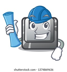 Architect button P in the shape mascot