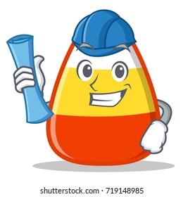 Architect candy corn character cartoon