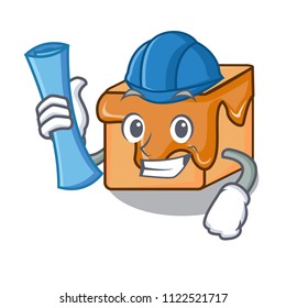 Architect caramel candies character cartoon