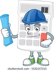Architect cartoon calculator white for calculate tool.