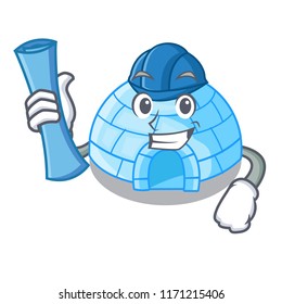 Architect cartoon dome igloo ice house snow