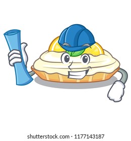 Architect cartoon lemon cake with lemon slice