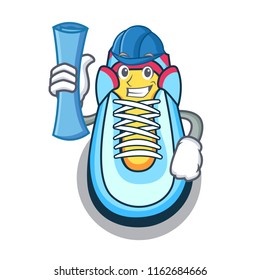 Architect cartoon pair of casual sneakers