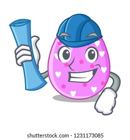 Architect cartoon shape easter color on eggs