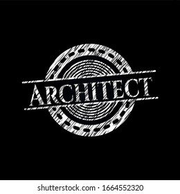 Architect chalk emblem. Vector Illustration. Detailed.
