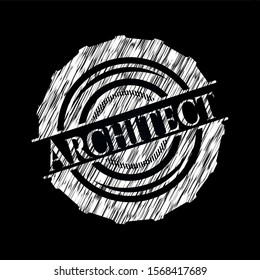Architect with chalkboard texture. Vector Illustration. Detailed.