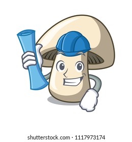 Architect champignon mushroom character cartoon